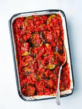 Middle eastern stewed eggplant Stock Photos