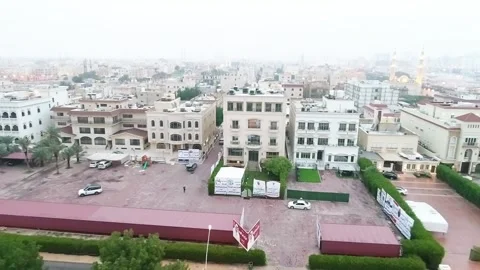 Middle Eastern street drone shot Stock Footage 207790151