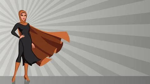 Middle Eastern Superheroine Ray Light Stockillustratie