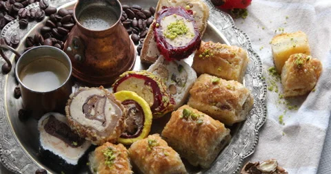 Middle eastern sweets Stock Footage 260374660