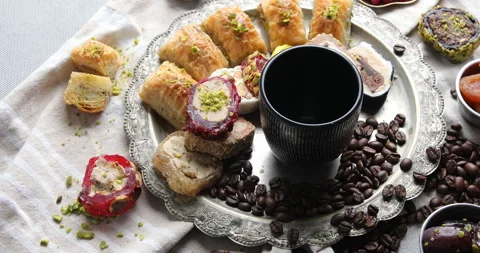 Middle eastern sweets Stock Footage 261383177