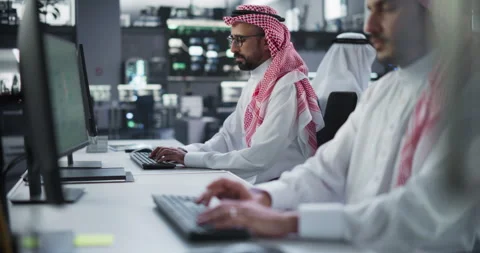 Middle Eastern Team of Software Developers Working in Office Video stock 243564827