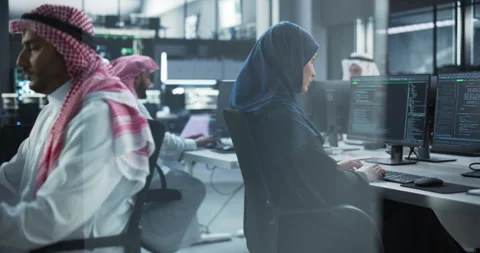 Middle Eastern Team of Software Developers Working in Office Stock Footage 243565543