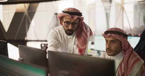 Middle Eastern Team of Software Developers Working in Office Video stock 243566703