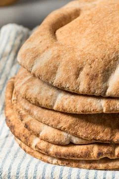 Middle Eastern Whole Wheat Flatbread Pita Bread Stock Photos