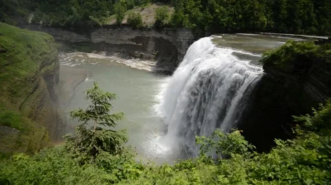 Middle Falls, Letchworth State Park, New York 1080/30 20s Stock Footage 39970997
