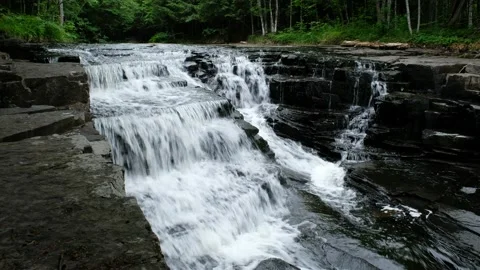 Middle Falls River Falls, L'Anse, Michigan 스톡 동영상 133251791