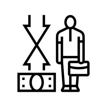 Middle financial class line icon vector illustration Illustrazione stock