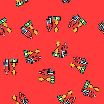 Middle financial class vector seamless pattern Stock Illustration