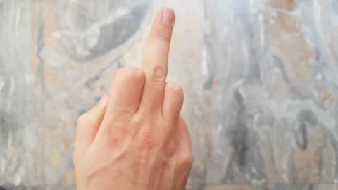 Middle finger close up Video stock 121360143