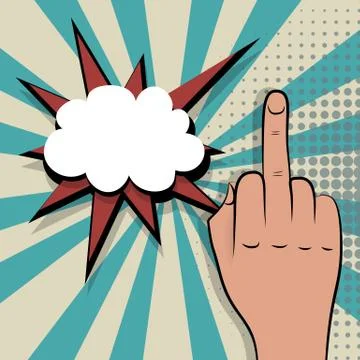 Middle finger comic retro pop art Stock Illustration