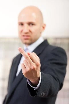 Middle finger gesture Stock Photos