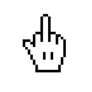 Middle Finger Gesture Pixel Icon Stock Illustration