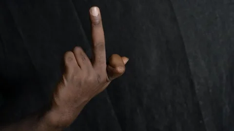 Middle finger hand gesture Stock Footage 277435970