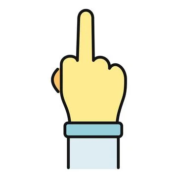 Middle finger hand gesture showing insult and disrespect Stock Illustration