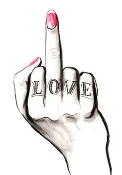 Middle finger Illustrazione stock