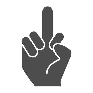 Middle finger sign solid icon. Hand gesture vector illustration isolated on 스톡 일러스트
