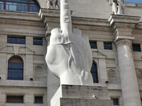Middle finger statue Stock Photos