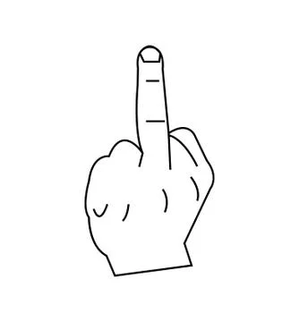 Middle finger on white Stock Illustration