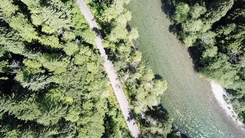 Middle Fork Snoqualmie River, WA - Look Down Shot Stock Footage 92752771