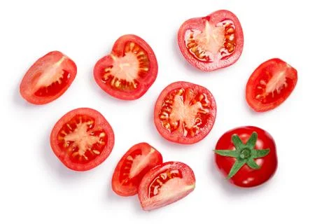 Middle globe tomatoes, top, paths Stock Photos