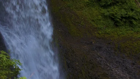 Middle of Middle Falls at Silver Falls Stock Footage 93870472