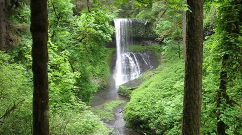 Middle North Falls, Silver Falls State Park, Oregon 30s 720p Stock Footage 35247238