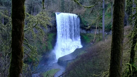 Middle North Falls, Silver Falls State Park, Oregon - Angle 2 Stock Footage 74249255