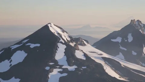 Middle &amp; North Sister - Panning Stock Footage 81532876