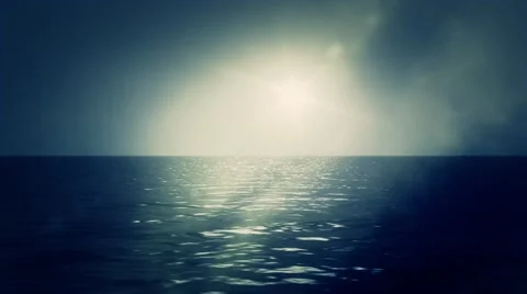 Middle of the Ocean on a Fog Day Stock Footage 43635462