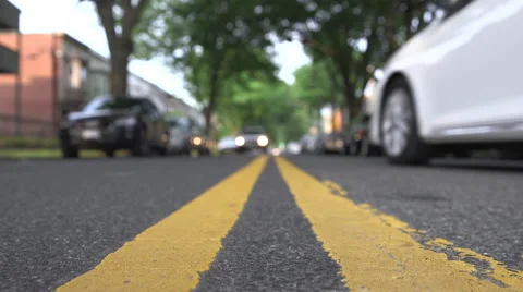 Middle of the road shot - depth of field Stock Footage 64954830