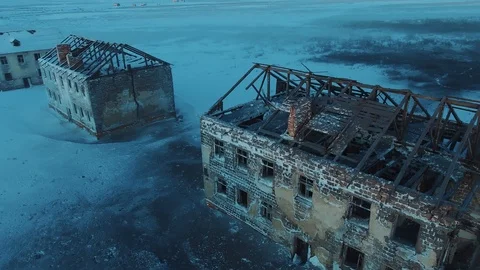 In the middle of a ruined block Stock Footage 126850866