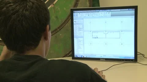 Middle school student Looking at computer screen (1 of 2) Video stock 8979838