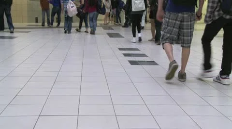 Middle school students coming into school (1 of 4) Stock Footage 8979886