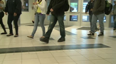 Middle school students coming into school (3 of 4) Stock Footage 8979892