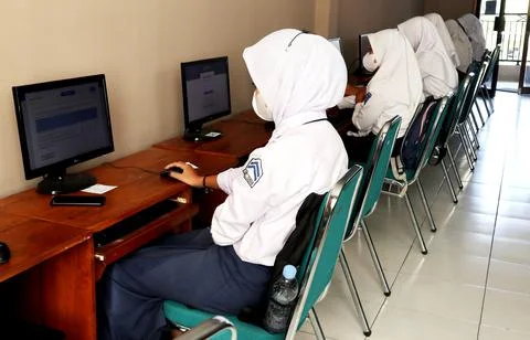 Middle school students in Java, Indonesia Stock-Fotos