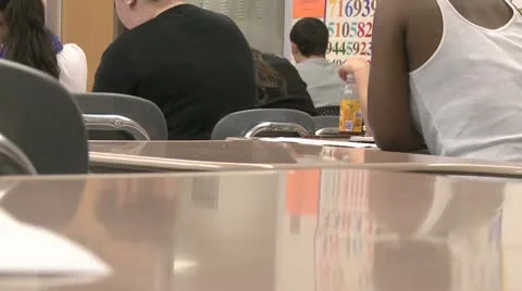 Middle school students sitting in classroom (2 of 3) Stock Footage 10326492