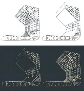 Middle section of a large cargo ship Stock Illustration