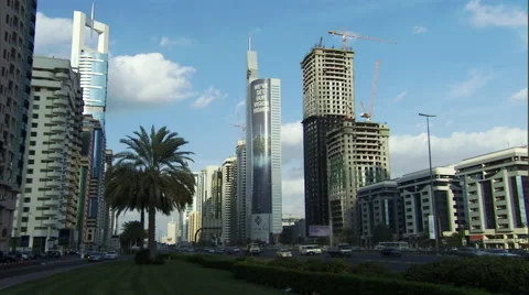 Middle of Sheikh Zayed road traffic in Dubai. Stock Footage 46869260