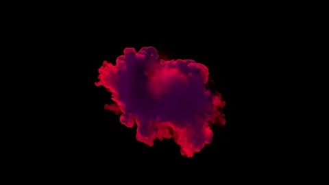 Middle size colored smoke puff / dust puff. Stock Footage 80249645