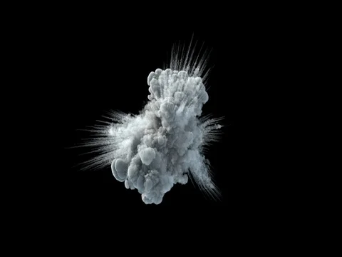 Middle size trotyl explosion with trails. Stock Footage 82186498