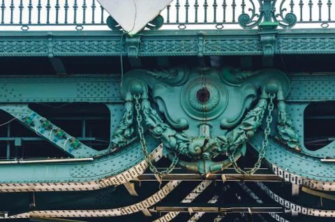 Middle of Trinity bridge span in Saint Petersburg, Russia Stock Photos