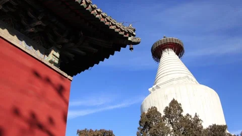 Middle view of Baita Temple in Beijing Stock Footage 171552643
