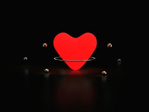 A middle white heart surrounded by many red hearts, Stock Illustration