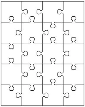 Middle white puzzle Stock Illustration