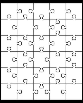 Middle white puzzle Stock Illustration