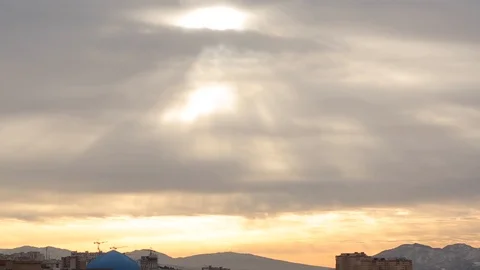 MIddleEastern City Clouds Time Lapse 库存影片 92508838