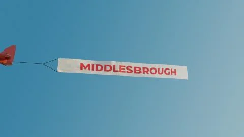 Middlesbrough Plane Banner Message UK Town Stock-Illustration