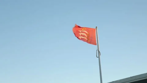Middlesex county flag blowing in the wind Stock Footage 138964689