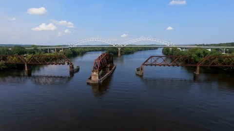 Middletown, CT Bridge Stock Footage 93796845